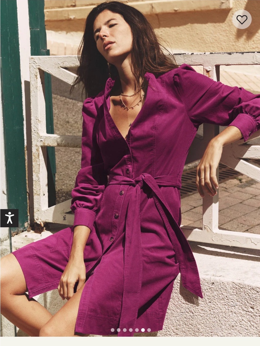 NWT! Boden Bre Cord Short Dress Rich Magenta Size 4R - Picture 5 of 7